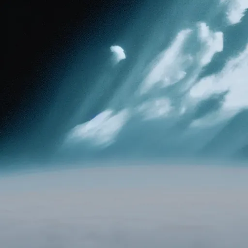 Prompt: Ground view of the clouds of Neptune, sharp, endless horizon, award winning photography