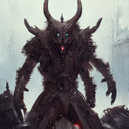 Image similar to mechanical king of wolves, elden ring, by greg rutkowski