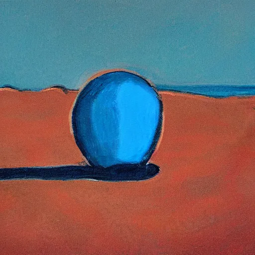 Image similar to a fauvist painting of a strange metallic object poking out from the sand, late evening light