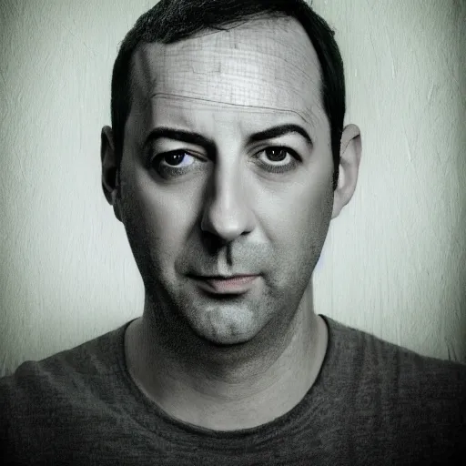 Image similar to tony hale double exposure head of kale