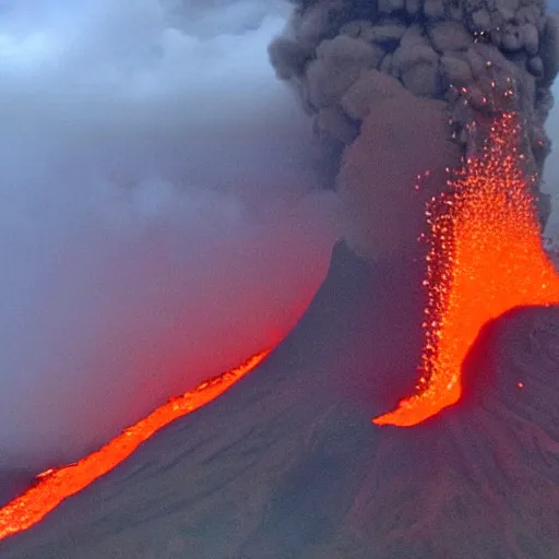 Prompt: joe biden volcano spewing lava out of his mouth