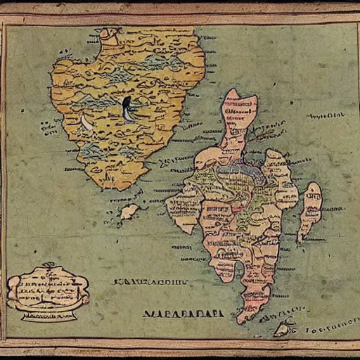 Prompt: map of thailand, fantasy, 1 7 th century,