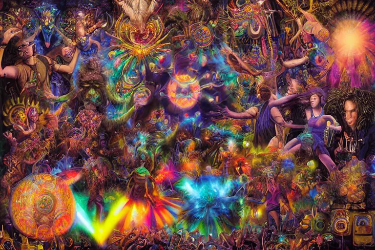 Image similar to rave dance party by artgerm, steve argyle, ernst haeckel, david a. hardy, oyama kojima, phil koch, annie leibovitz, benoit mandelbrot, dan mumford, bruce pennington, mimmo rotella