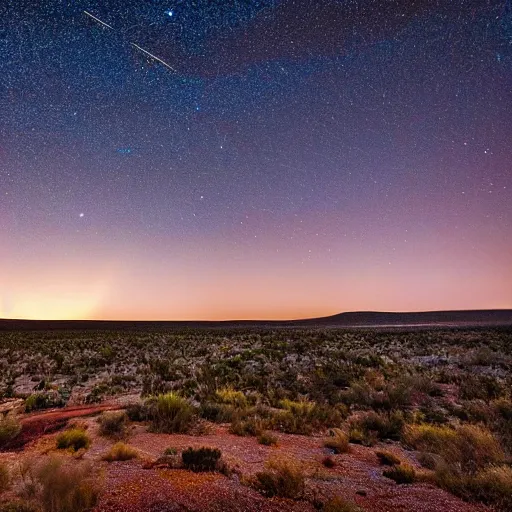 Image similar to im looking out into the outback Australia, it's night time and the night sky is amazing, ultra HD, award winning