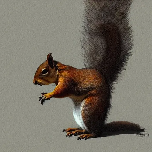 Image similar to a squirrel with huge nuts, highly detailed, digital painting, artstation, concept art, matte, sharp focus, art by greg rutkowski and alphonse mucha,