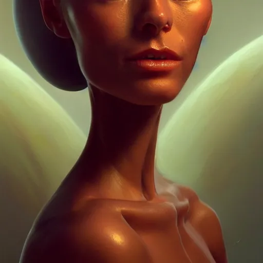 Prompt: wide angle full body portrait of an alien female, a perfect face and perfect body, thin waist, plastinated cross-section, internal structures, intricate, single face, highly detailed, digital painting, artstation, concept art, smooth, sharp focus, illustration, Unreal Engine 5, 8K, art by artgerm and greg rutkowski and alphonse mucha