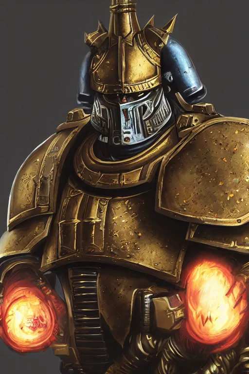 Image similar to armor portrait heros warhammer 4 0 k horus heresy fanart - the primarchs emperor by johannes helgeson animated with vfx concept artist & illustrator global illumination ray tracing hdr fanart arstation zbrush central hardmesh 8 k octane renderer comics stylized