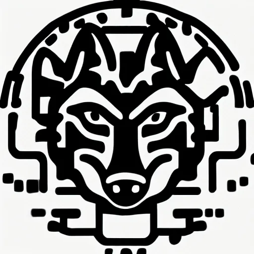 Image similar to minimalistic icon of a black wolf