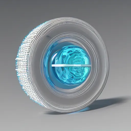 Prompt: a yoyo made of crystal, concept art, realistic 4 k.