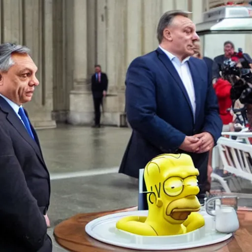 Image similar to viktor orban as homer simpson