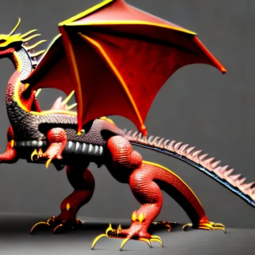 Image similar to mechanical dragon costume, photorealistic, unreal engine, 3D