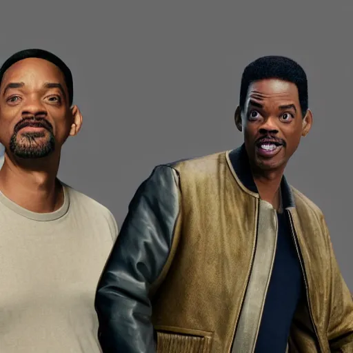 Image similar to will smith and chris rock together. ultra-detailed, 8k, octane render