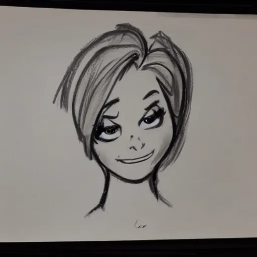 Image similar to milt kahl sketch of ashley olson