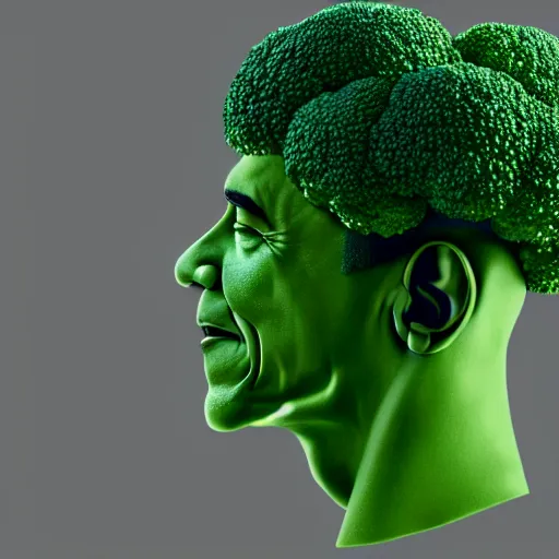 Prompt: barack obama is fused into broccoli, hyperdetailed, artstation, cgsociety, 8 k