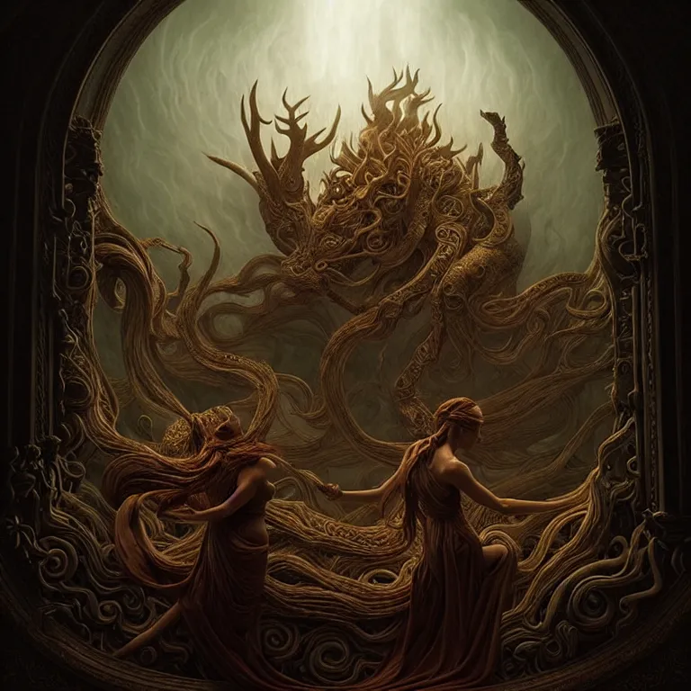 Image similar to epic professional digital art of insatiable gods, moderate atmospheric lighting, painted, intricate, detailed, foreboding, by leesha hannigan, wayne haag, reyna rochin, ignacio fernandez rios, mark ryden, iris van herpen, epic, stunning, gorgeous, much wow, cinematic, masterpiece.