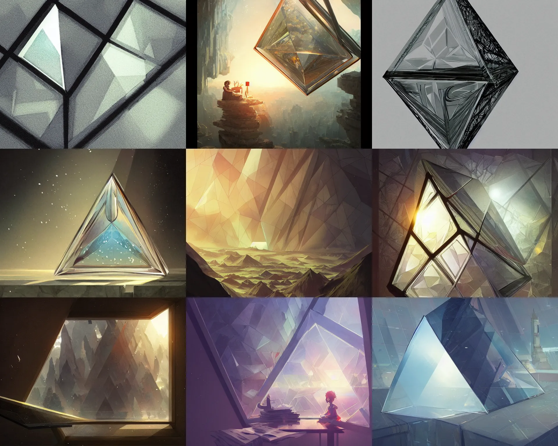 Prompt: triangular prism glass, magnificent, close up, details, sharp focus, elegant, highly detailed, illustration, by Jordan Grimmer and greg rutkowski and PiNe(パイネ) and 薯子Imoko and 香川悠作 and wlop and maya takamura, intricate, beautiful, Trending artstation, pixiv, digital Art