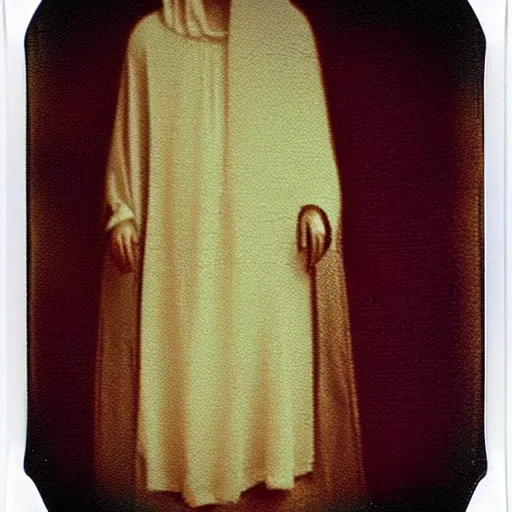 Image similar to shroud of turin, highly realistic, 8 k, highly detailed, polaroid photo