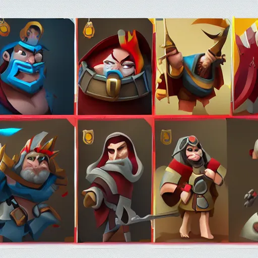 Image similar to clash royal characters concept artstation