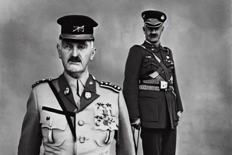 Image similar to sportrait of francisco franco, general, army, 1 9 3 7, spain, jose maria diaz casariego, bartolome ros, juan jose serrano, leica