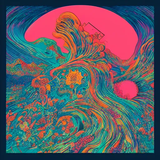 Image similar to album cover design in beautiful colors by james jean and jonathan zawada