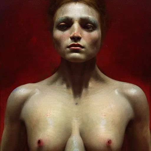 Image similar to a chamomile | highly detailed oil painting, hyperrealistic, very intrincate | cinematic lighting, award - winning | by roberto ferri, giger, beksinski and tom bagshaw | by austin osman spare and william blake, trending on artstation, cgsociety, official art, octane.