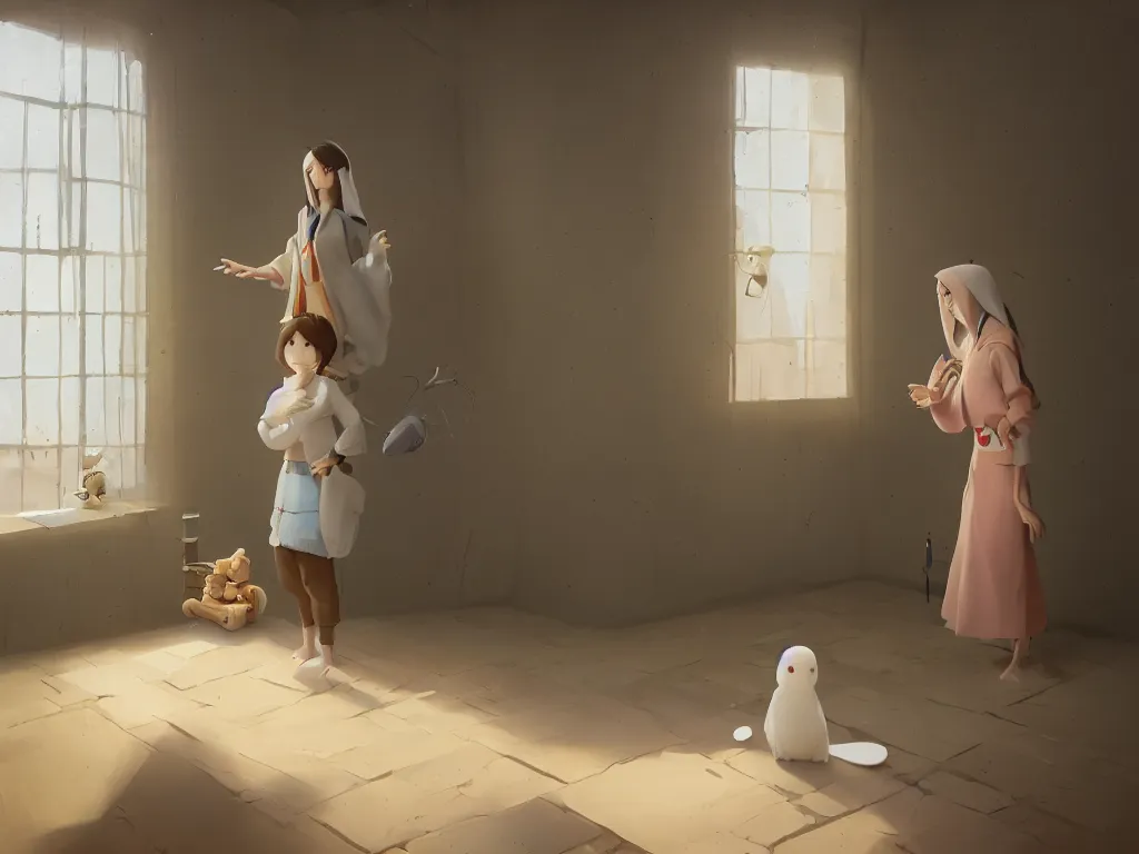 Image similar to the annunciation by goro fujita, trending on artstation, 8k, highly detailed