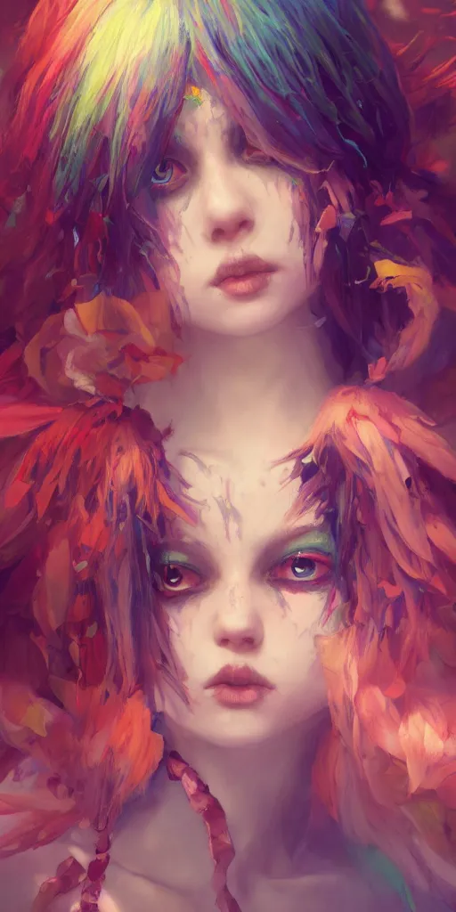 Prompt: A beautiful colorful portrait of a fluffy gothic Bunny Girl, oil painting, final fantasy, Greg Rutkowski, Ilya Kuvshinov, unreal 5, hyperrealistic, octane render, fullbody RPG portrait, dynamic lighting, fantasy art, beautiful face, gustav klimt