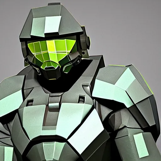 Image similar to Low poly render of Master Chief