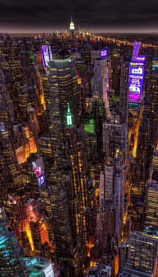 Prompt: 8k high resolution photograph of cyber punk New York Times Square at night