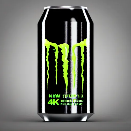 Image similar to new design aluminum can monster energy, photorealism, 4k, octane render, ultra quality