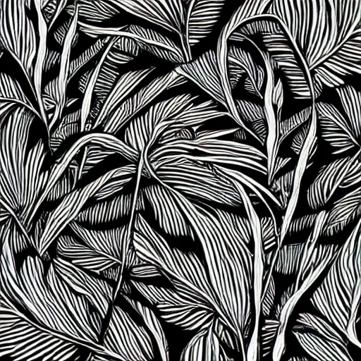 Image similar to abstract plant design digital artwork monochromatic black and white very simple corporate