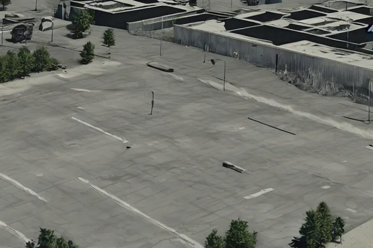 Image similar to eminem rapping in an empty parking lot, hyper detailed, smooth, unreal engine, sharp focus, ray tracing