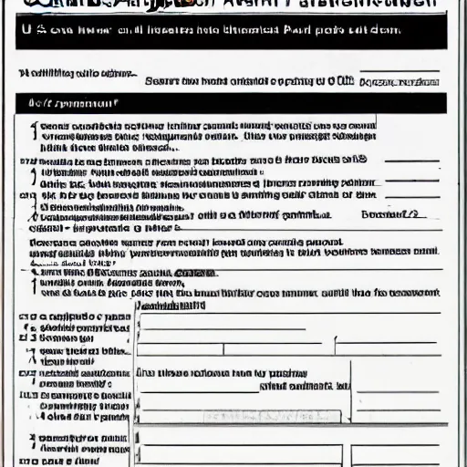 Prompt: A scan of a US immigration form, from year 2100