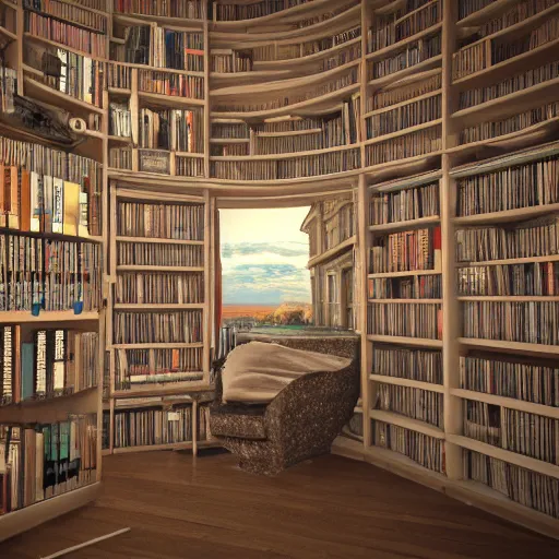 Prompt: photo of the book-reader paradise, 8k render, beautiful place