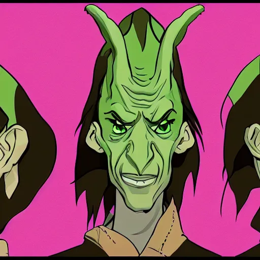 Prompt: cel - shaded portrait character art of goblin, art, key art, movie poster