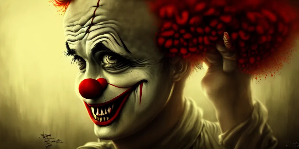 Image similar to the sad clown paradox, illustration, high quality, details, intricate, atmosphere, highly detailed, cinematic, digital painting, deviantart, cinematic