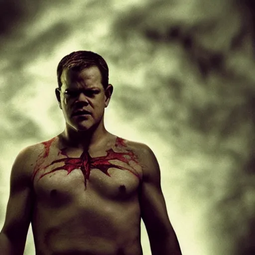 Prompt: matt damon as demon, high detail