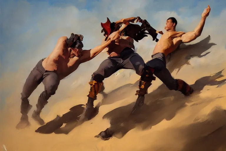 Image similar to greg manchess portrait of people falling over each other in an arena, profile picture, organic painting, sunny day, matte painting, bold shapes, hard edges, street art, trending on artstation, by huang guangjian, gil elvgren, ruan jia, randy vargas, greg rutkowski