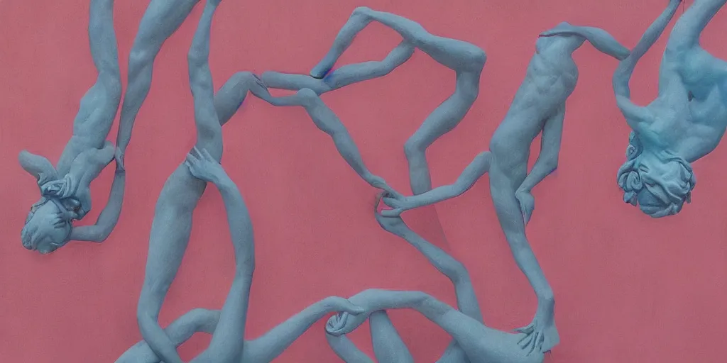 Image similar to greek sculpture of intertwined bodies painted by james jean in pastel colors, redshift, octane
