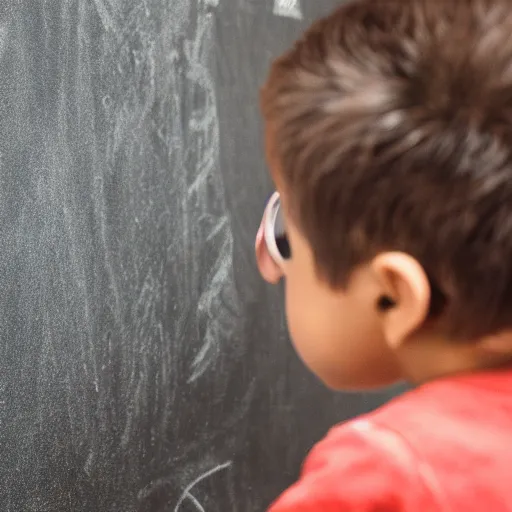 Prompt: Photograph of a monkey looking at a blackboard, but the monkey is confused. Detailed photo, realistic, 4k