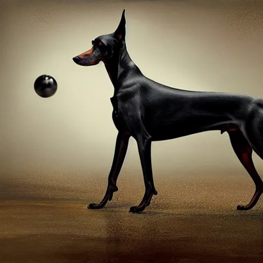 Prompt: michal karcz grunge painting of a Doberman. , detailed, elegant, intricate, 4k,