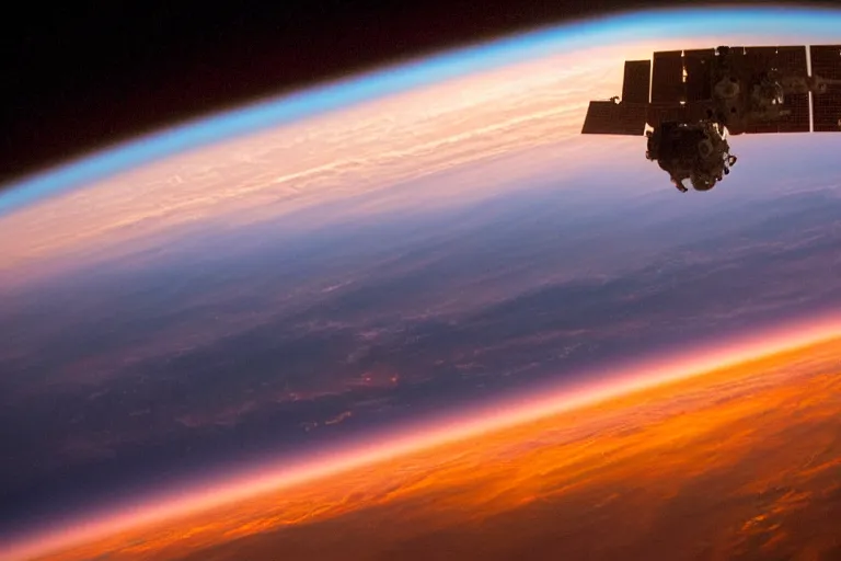 Image similar to photo of earth sunset from the international space station