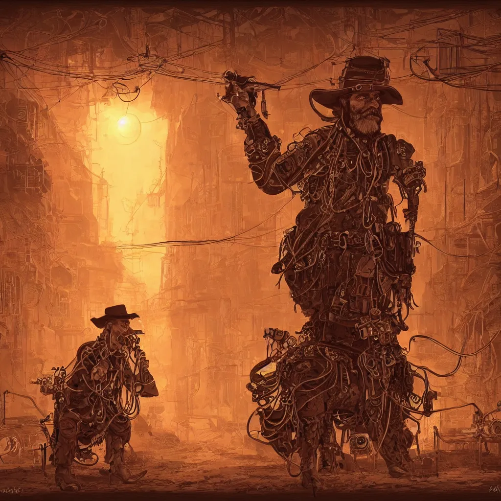 Image similar to solarpunk steampunk spaghetti western wanted poster, header wanted RANDEL BROTHERS dead or alive, fantasy, intricate, elegant, highly detailed, digital painting, artstation, concept art, smooth, sharp focus, illustration, art by artstation