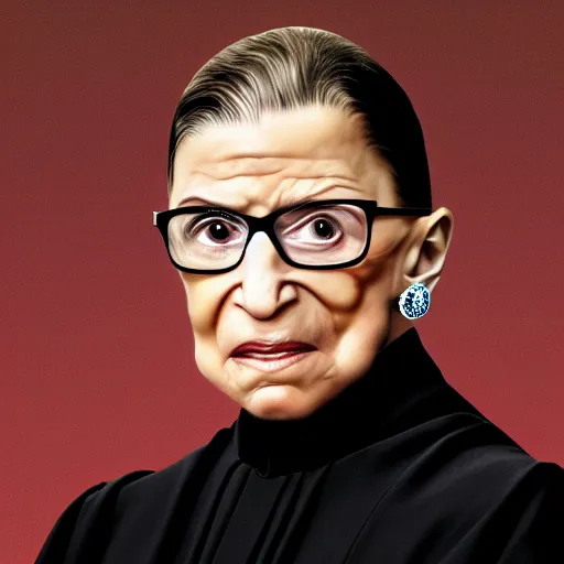 Image similar to ruth bader ginsburg on the cover of igor by tyler the creator, album artwork