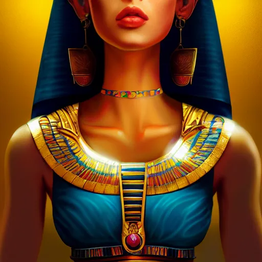 Prompt: a stunning artstation style portrait painting of an Egyptian goddess, in the style of WLOP, eyes filled with a hypnosis spiral, 8k masterpiece, curvy, slim build, full body view, wide view cinematic lighting, pristine clean design, fantasy, insanely detailed, atmospheric