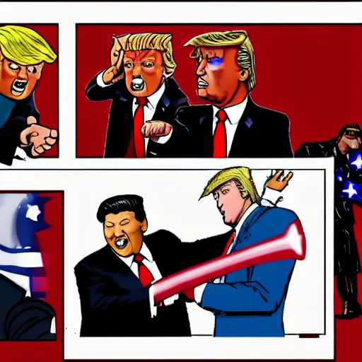 Image similar to donald trump against xi jinping street fighter duel