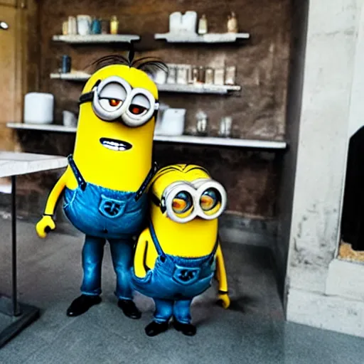 Image similar to the minions at a coffee shop