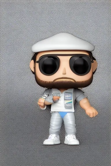 Image similar to “ very photorealistic photo of a hasan piker funko pop on a white background, award - winning details ”