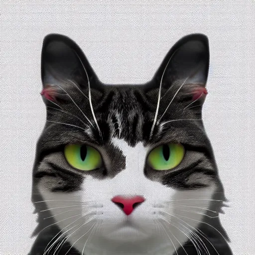 Image similar to pixel art of a cat, white background
