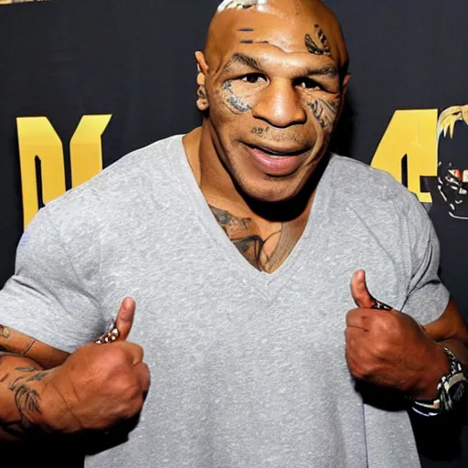 Prompt: mike tyson a white man at a ghetto cookout party